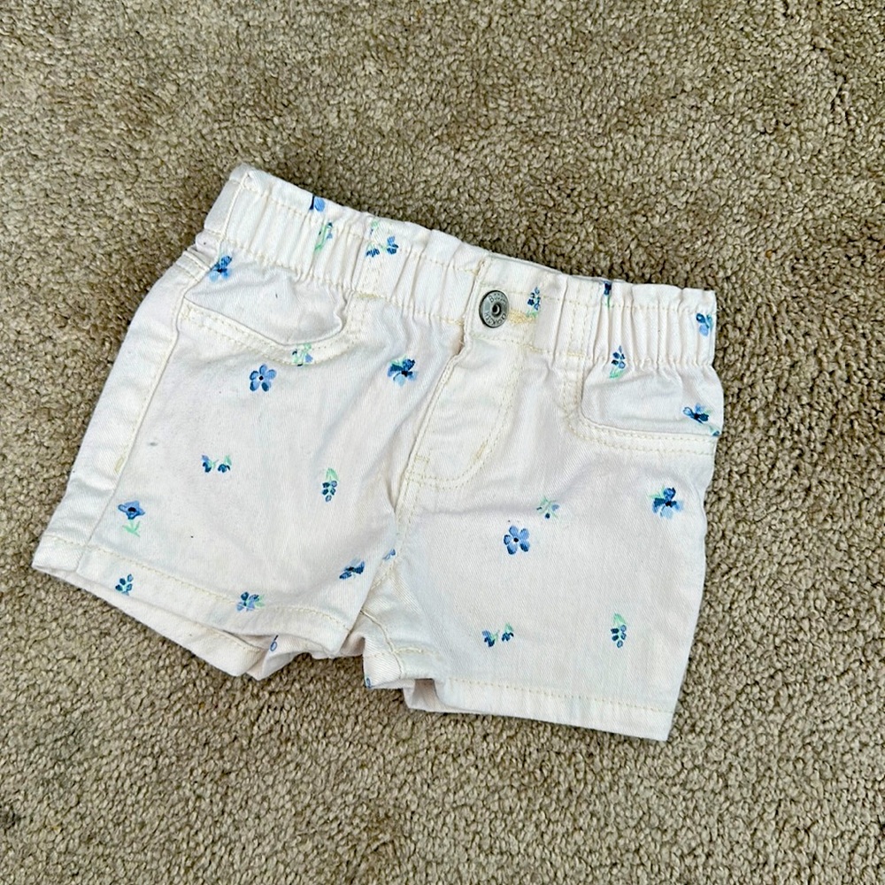 OshKosh toddler girl floral denim shorts